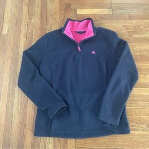 Brooks Brothers Navy and Pink  Fleece Pullover